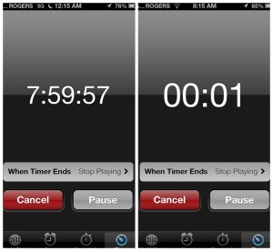 Screenshot from iphone showing countdown timer